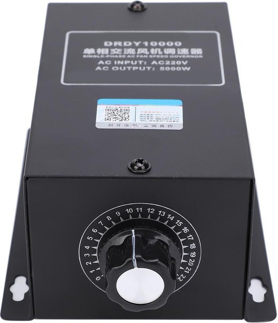 Motordrehzahlregler Koogeelife DRDY10000 Einphasenventilator Einstellbarer Schalter AC 220V Schwarz Metal - Bild 1