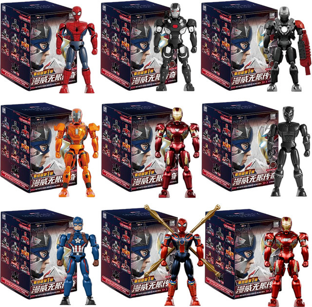 ZD Toys Marvel Infinity Saga Iron Man Spider-Man Captain America, Actionfiguren, 8-teiliges Set - Bild 1