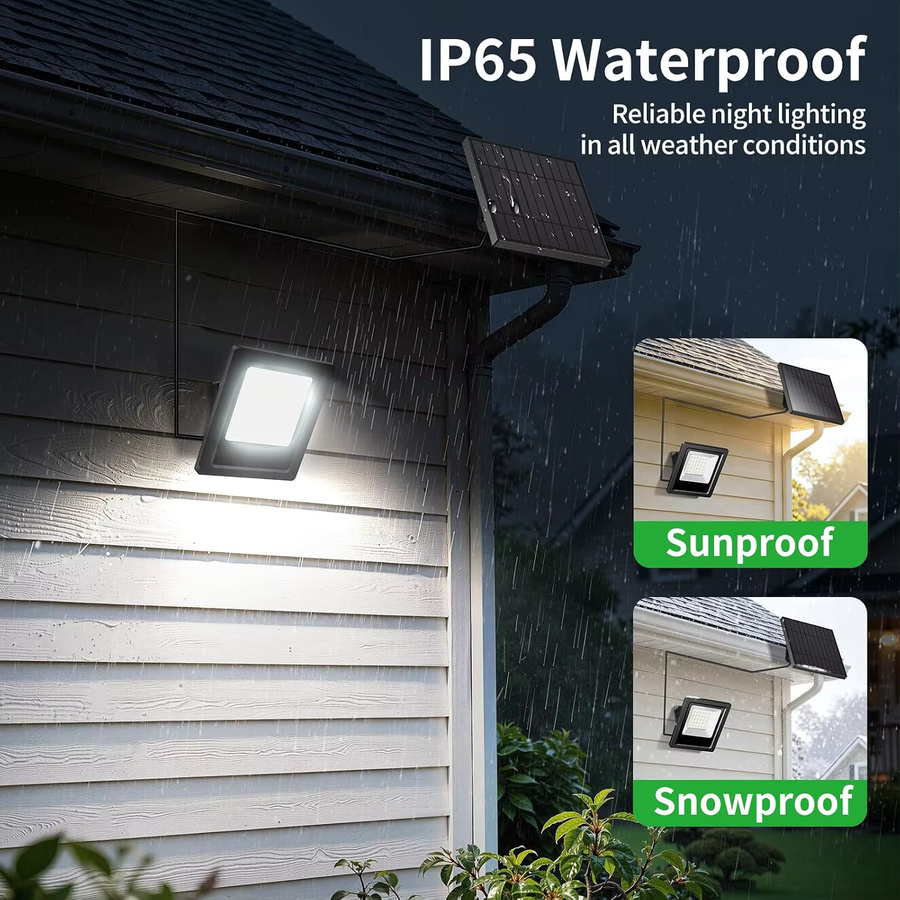 Intelamp 2er-Pack Outdoor-Solarleuchten mit 4400mAh, Wasserdichte Solar-Flutlichter in Schwarz für Garten, Terrasse und Hof - Bild 4