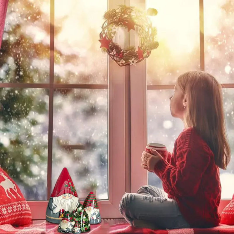 Qiilu 5er Set Weihnachtliche Matroschka Zwerg-Stapelpuppen, Mehrfarbig, Dekoration für Weihnachten, Hochzeiten und Jubiläen - Bild 2