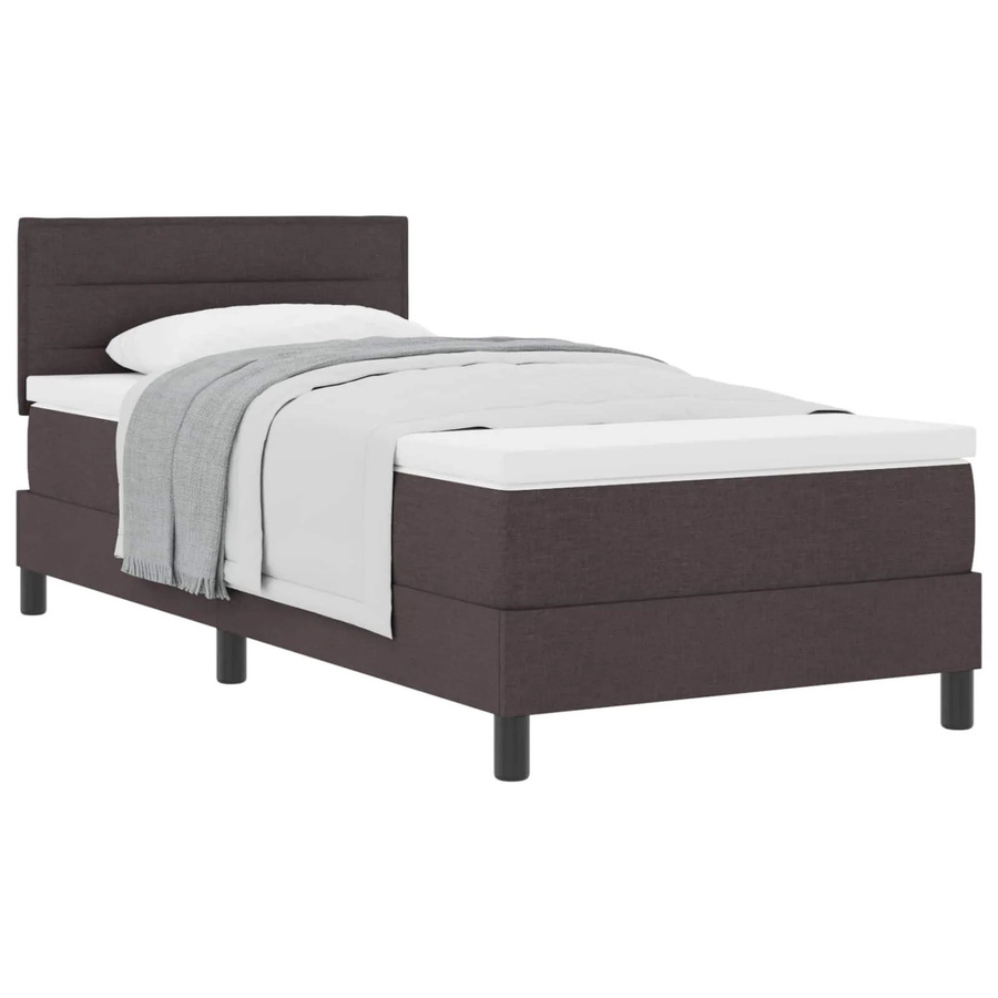 vidaXL Boxspringbett mit Matratze Dunkelbraun B/T/H: 90 x 200 x 140 cm - Bild 2