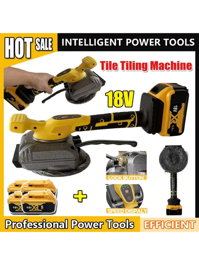 DeWalt Akku-Fliesenleger 18V kabelloses Fliesen-Vibrationswerkzeug gelb, 5-stufig einstellbar mit Verriegelungsfunktion für Boden- und Wandfliesen - Bild 5