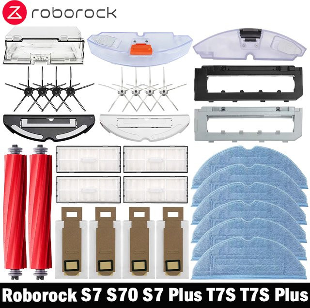 Roborock Ersatzteil-Set für S7, S70, S7 Plus, T7S und T7S Plus mit Hauptbürste, Hepa-Filter, Mops und Staubbeuteln in Multicolour - Bild 1