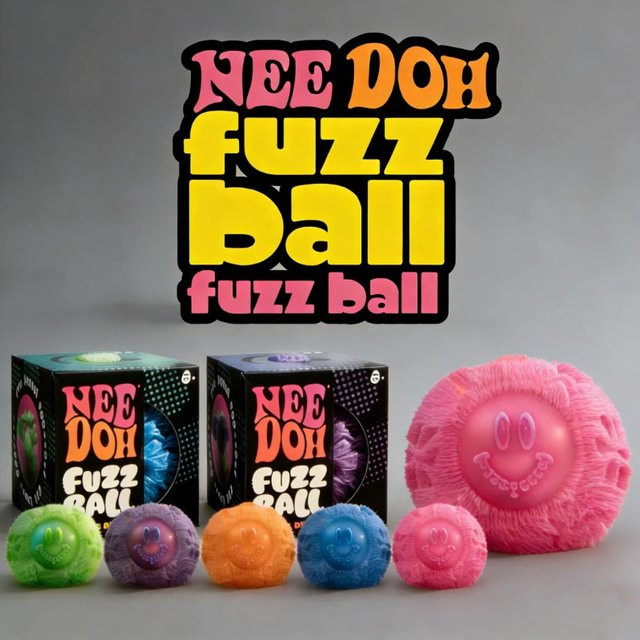 NeeDoh Fuzz Ball Quetschspielzeug, blau, mehrfarbig - Bild 1