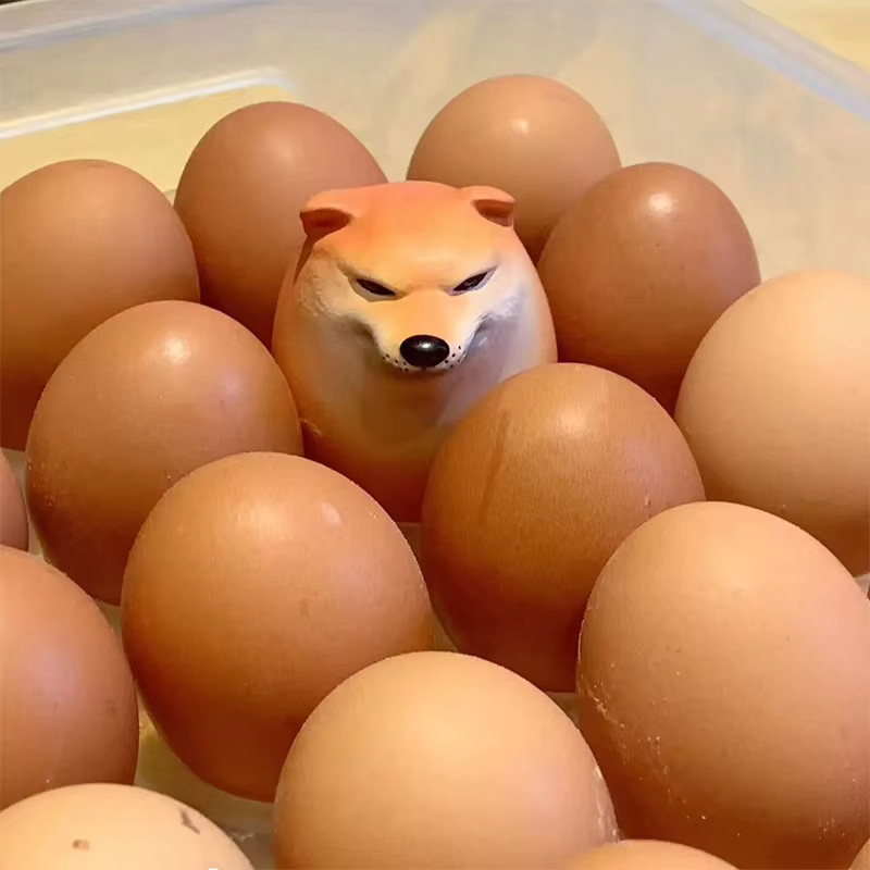 ZTOYL Shiba Inu Deko-Figur in Ei-Form, Kunststoff, Orange - Bild 2