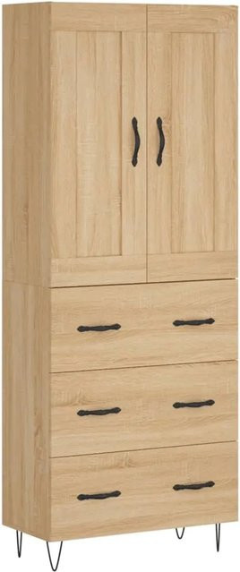 vidaXL Highboard Sonoma-Eiche modern mit Türen und Regalen, Farbe Beige/Braun, B/T/H: 69,5 x 34,0 x 180,0 cm - Bild 1