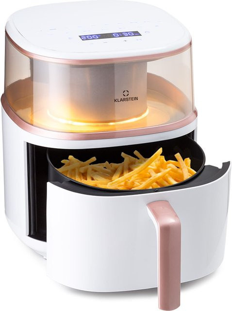Klarstein Air Bloom Heißluftfritteuse mit Dampffunktion in Weiß, 1500W, 7,5 Liter, 16 Programme - Bild 1