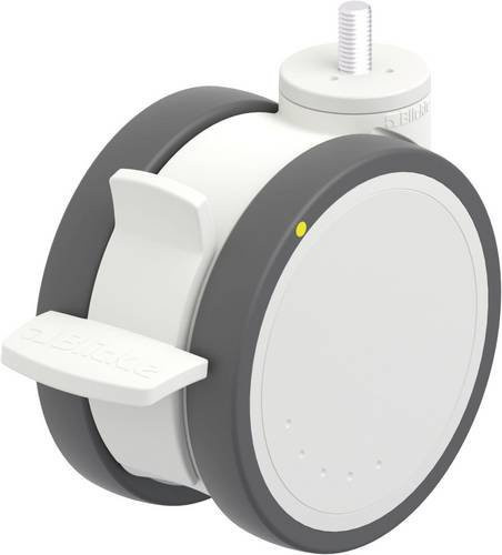 Blickle Kunststoff-Doppelrolle LKD-PATH 125K-FI-ELS-GS10 in Grau und Weiß mit einem Rad-Durchmesser von 125 mm und einer Tragfähigkeit von maximal 125 kg - Bild 1