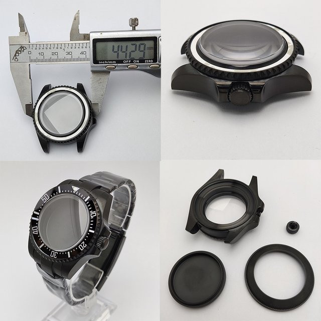 OUMASHI Armbanduhr, 44 mm, Edelstahl, Silber, Schwarz, Unisex - Bild 1