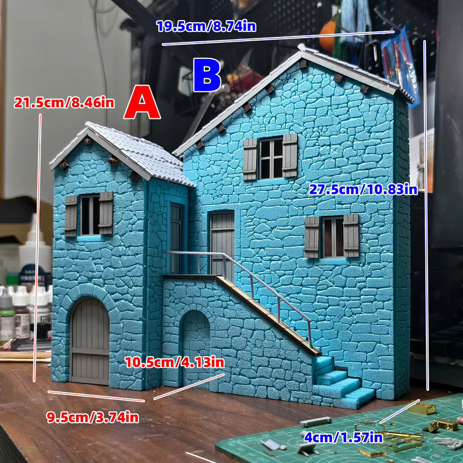 CorMake Steinhaus im Altdeutschen Stil, Miniatur-Bausatz-Modell, Maßstab 1/35 - Bild 2