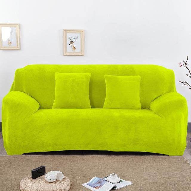 Levivel Yiran Furniture Samt Sofabezug in Grün, elastischer Stretch-Überwurf für 1-Sitzer, Breite: 90-140 cm - Bild 1