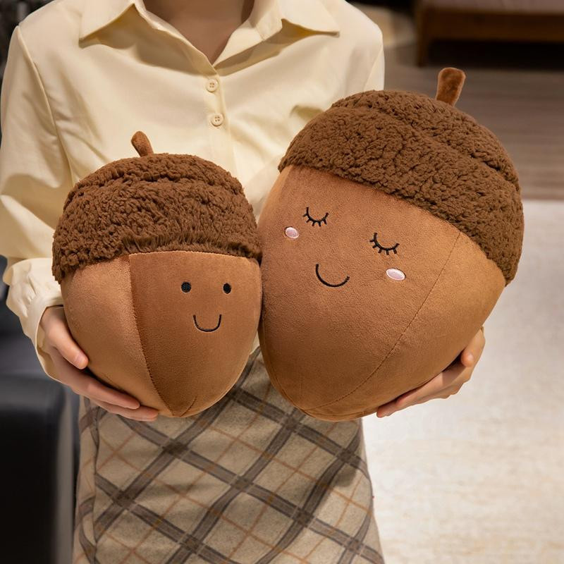 GDzaccly Kastanienfamilie Plüschtier in Braun aus Baumwolle als Kawaii-Deko oder Kissenbezug für Kinder - Bild 3