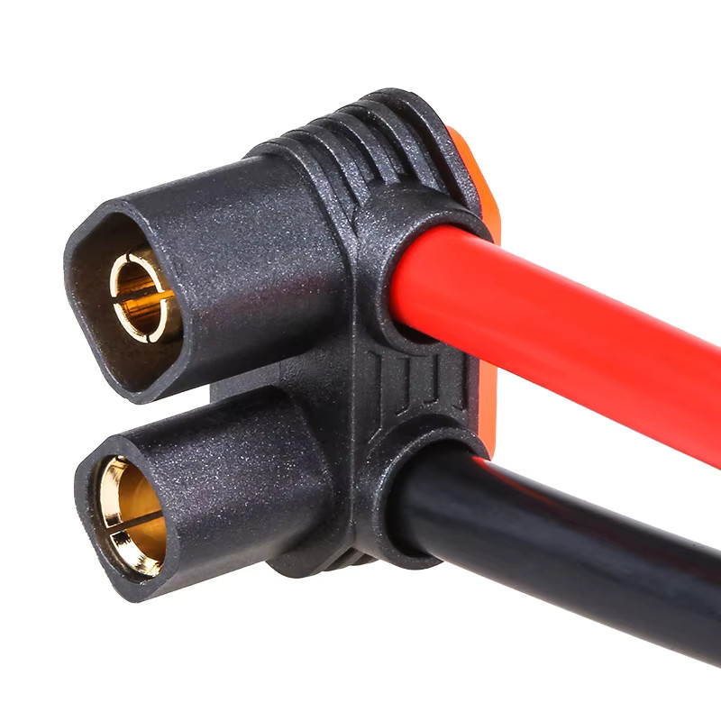 DIVEDEER 240A RAH S.T.D6 6808 Lithium-Batterie Anschluss mit vergoldeten Bananensteckern in Gold, 90 Grad, männlich und weiblich, lötfreier Stecker für Modellflugzeuge und UAV - Bild 4