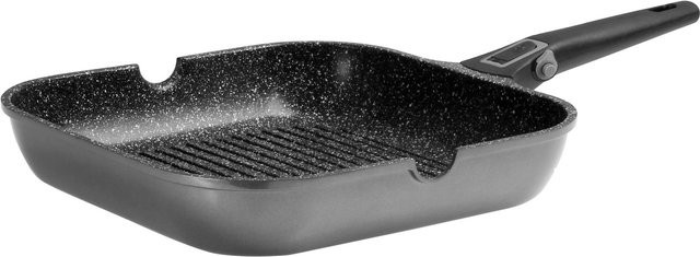 Stoneline SMART Grillpfanne aus Aluguss mit Steinpartikeln, Grau, Durchmesser: 28 cm, Induktionsgeeignet und Backofengeeignet - Bild 1