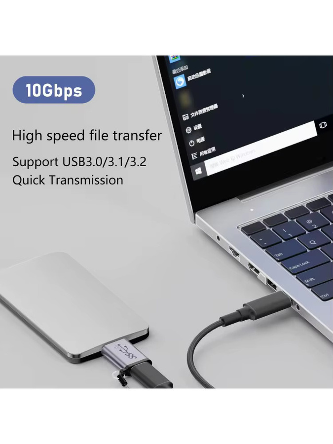 USB 3.0 Micro B auf Typ C Adapter und USB A auf Micro B Datenübertragungskonverter für Laptops und externe Festplatten - Bild 2