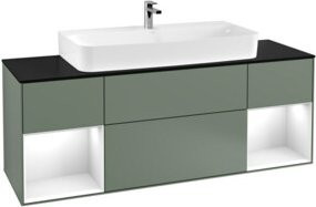 V&B Waschtischunterschrank Finion mit Wandbeleuchtung, Farbe: Weiß lackiert, Breite: 160 cm, Tiefe: 50,1 cm, Höhe: 50,1 cm - Bild 1
