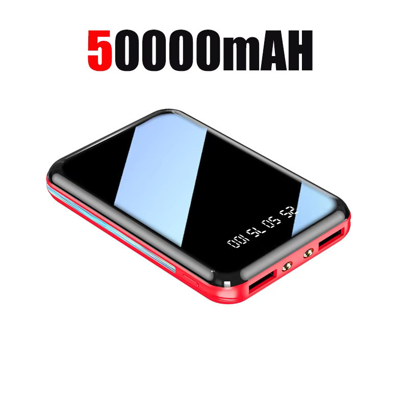 VIVO Mini-Powerbank 50000mAh Tragbares Ladegerät in Schwarz mit Spiegelbildschirm und LED-Digital-Anzeige für iPhone Xiaomi Samsung - Bild 7