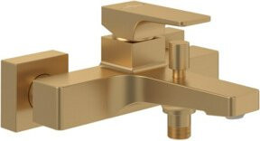 Villeroy & Boch Einhebelmischer für Badewanne Architectura Square mit Umsteller, Wandmontage, brushed gold - Bild 1