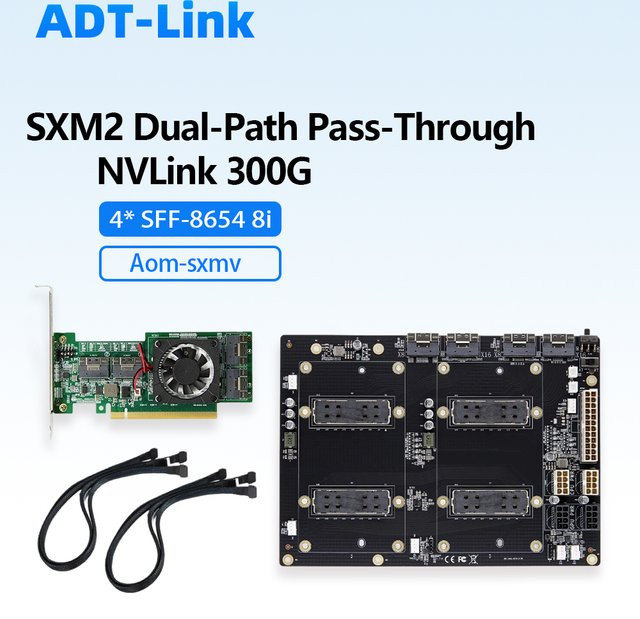 Nvidia V100 SXM2 Dual GPU Passthrough Erweiterungskarte mit 300GB NVLink-Interconnect Aom-sxmv - Bild 1