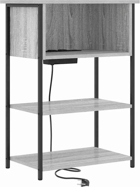vidaXL Nachttisch in Grau Sonoma, minimalistisches Design aus Holzwerkstoff und Metall, B/T/H: 55 x 31 x 76 cm - Bild 1