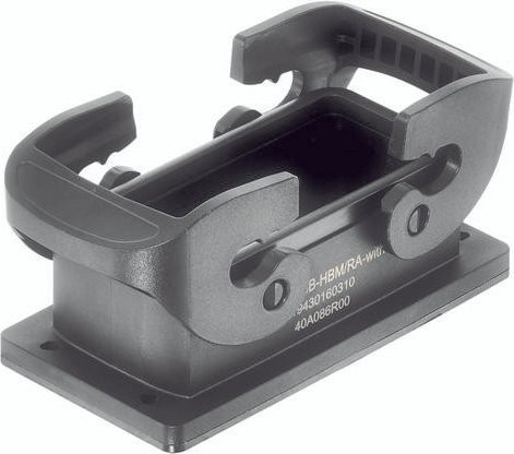 Harting Anbaugehäuse ohne Halterahmen in Schwarz aus Kunststoff, Artikelnummer 19430160310 - Bild 1