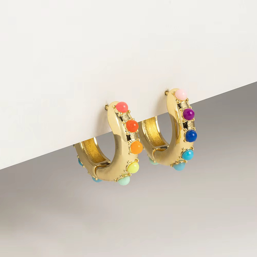 amofa Ohrringe Set, Zirkonia, Kristall, Gold, Damen - Bild 2