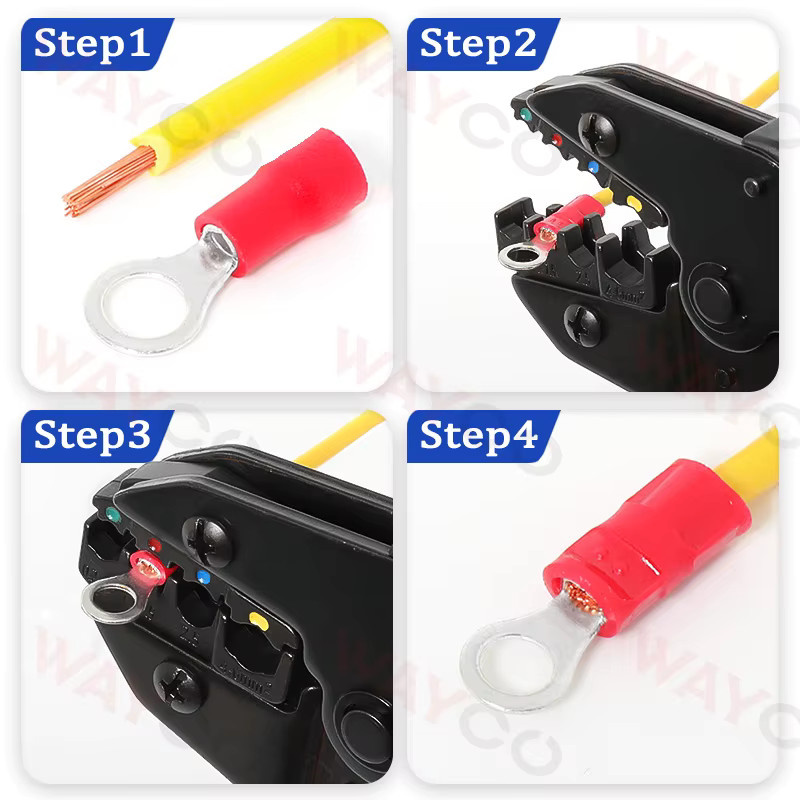 WAYCO 500er Set Ring Crimp Terminals Runde Stecker Vorisolierte Aderendhülsen für M4 M5 M6 Elektrik Kabel Anschlüsse - Bild 2