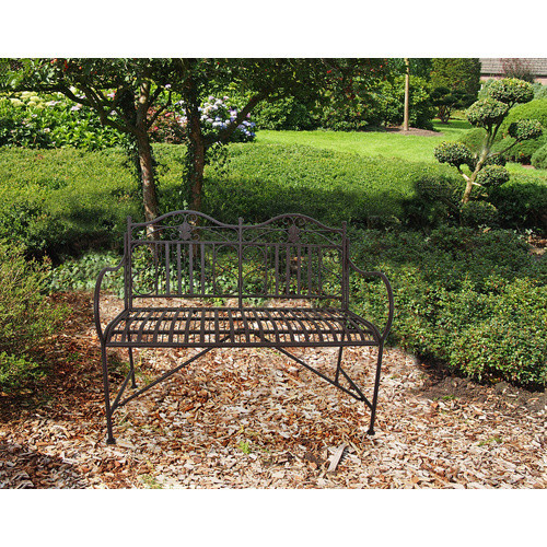 Garden Pleasure Bank Mangan aus Stahl in Braun mit Armlehnen B/H/T: 106 x 91 x 57 cm - Bild 2