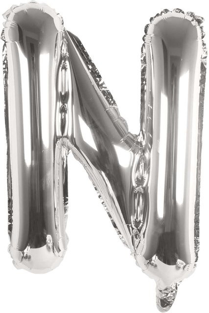 Rico Design Folienballon Buchstabe N in Silber, Höhe: 36 cm - Bild 1