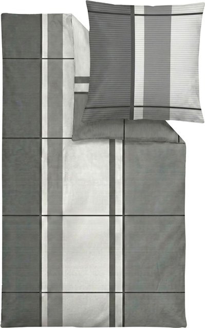 Joop Bettwäsche aus Mako-Satin in Grau mit Bettbezug und Kissenbezug, B/H: 135 x 200 cm und 80 x 80 cm - Bild 1