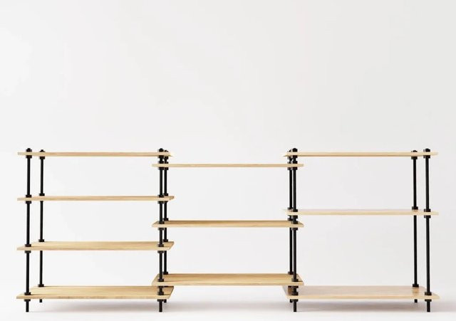 AR Shelving Deco Set Regal in Anthrazit-Eiche mit Stahl und Holz, B/T/H: 92,5 x 35 x 235 cm - Bild 1