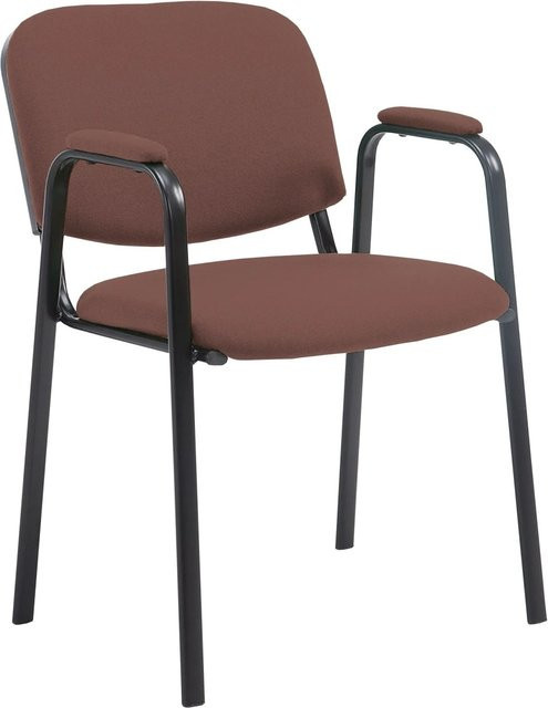 DELUKE Besucherstuhl ZAGREB Konferenzstuhl und Bürostuhl aus Stoff in Braun, B/T/H: 53 x 55 x 79 cm - Bild 1