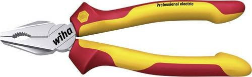 Wiha Kombizange Professional electric mit DynamicJoint und OptiGrip, Seitenschnitt, Rot/Gelb, 180 mm - Bild 1