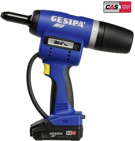 Gesipa Akku-Blindniet-Setzgerät iBird Pro in Blau mit 2 Li-Ion Akkus 18V 2,0 Ah und Ladegerät in L-Boxx - Bild 1