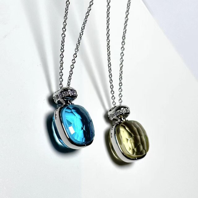 Kayfany Anhänger-Halskette, Silber, Blautopas, Zirkonia, Damen - Bild 1