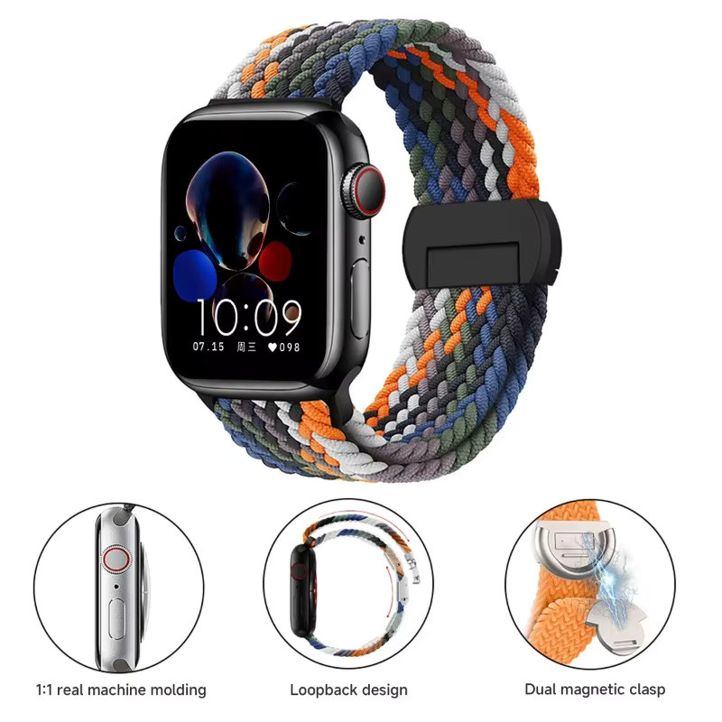 CAOWTAN Uhrenarmband, geflochtenes Band, magnetisch, Textil, Unisex - Bild 2