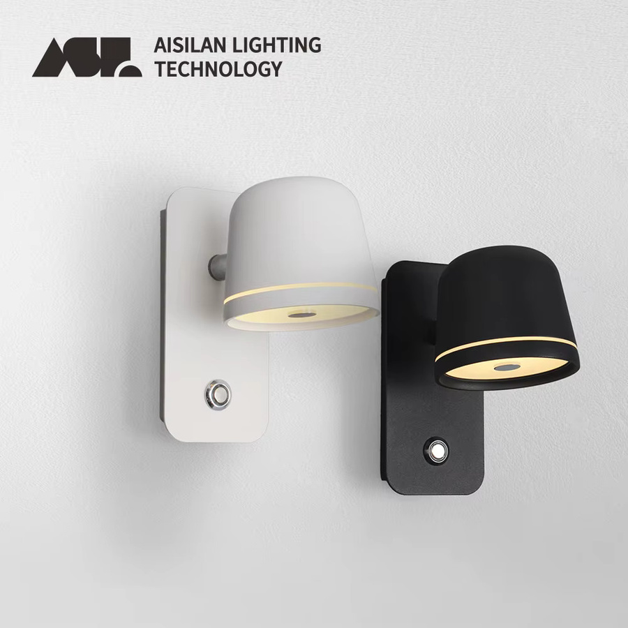 Aisilan 12W LED Wandleuchte in Weiß mit Touch-Schalter, dimmbarer Helligkeitsregelung und 3-CCT Farbtemperatur für Schlafzimmer und Nachttisch - Bild 2