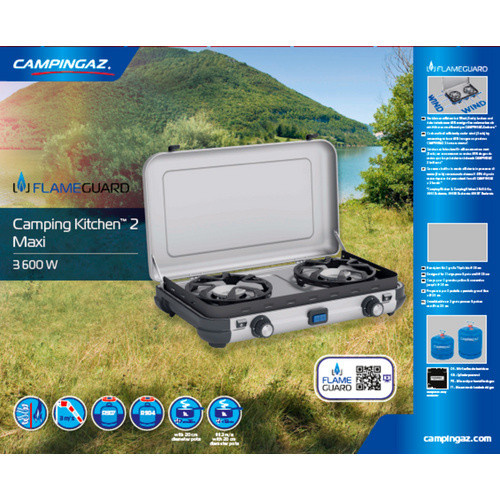 Campingaz Camping Kitchen 2 Maxi Kartuschenkocher mit 2 Brennern in Silber - Bild 2