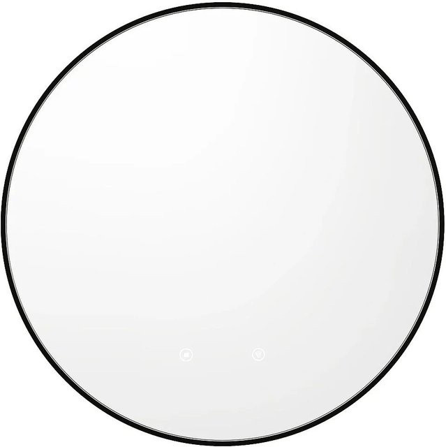 Vente-unique Badspiegel Peonia Rund in Schwarz mit LED-Licht und Touch-Schalter, Durchmesser: 60 cm - Bild 1