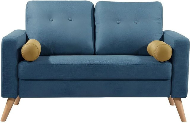 Vente-unique Sofa Tatum Blau Stoff Breite: 130 cm - Bild 1