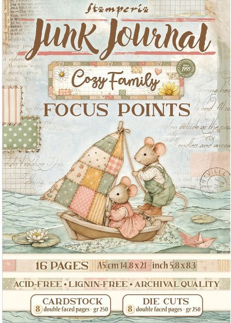 Stamperia A5 Junk Journal Focus Points Cozy Family Konstruktionspapier Multicolour - Bild 1