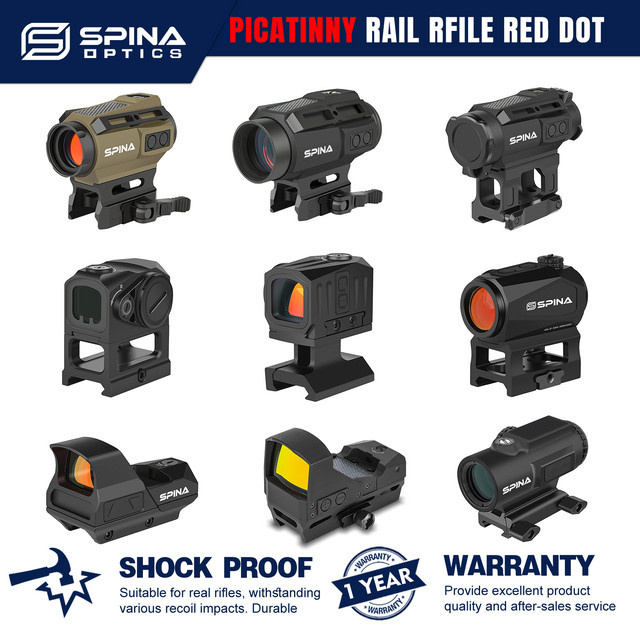 SPINA OPTICS Picatinny-Schienen-Rotpunktvisier in Schwarz mit Solar-Betrieb, Multi-Absehen und Shake-Awake-Funktion - Bild 1