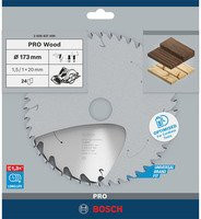 Bosch PRO Wood Kreissägeblatt für Akkusägen mit 24 Zähnen, Durchmesser: 173 mm - Bild 3