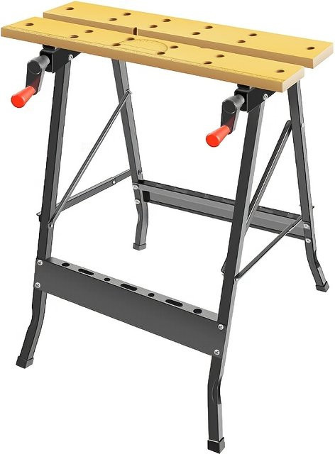 Höhenverstellbare Werkbank aus Holz von LIUSHADUOLA in Gelb, B/T/H: 76,0 x 56,0 x 20,0 cm - Bild 1