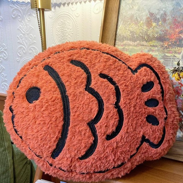 Kawaii Schnapper Fisch Plüschkissen Orange, B/H: 36 x 30 cm - Bild 1