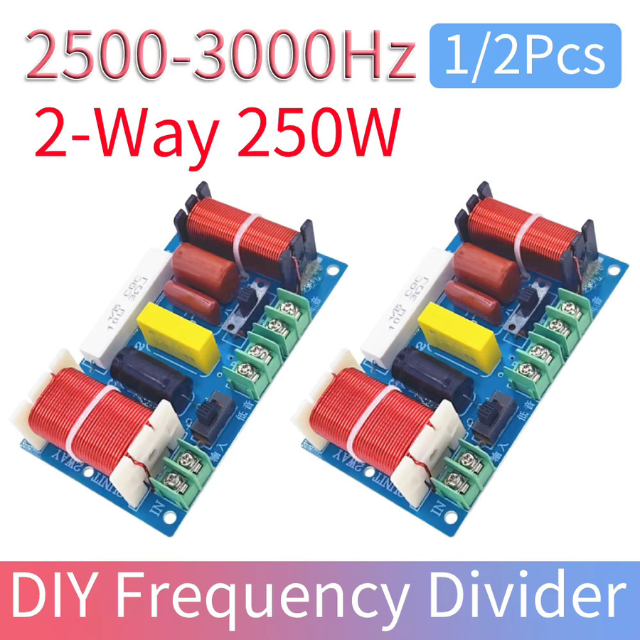 LAIMANEI 2-Wege-Lautsprecher Frequenzweiche HiFi Crossover-Filtermodul 250W 2500-3000Hz in Multicolor - Bild 2