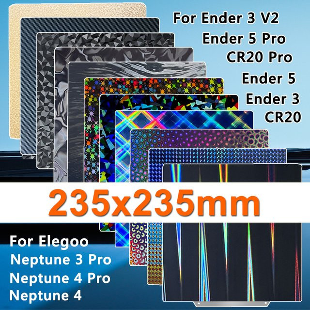 Elegoo PEI-Bauplatte für Elegoo Neptune 3/4 Pro und Ender 3 V2, doppelseitige Federstahlplatte für Ender 3, Ender 5 und CR20 Pro - Bild 1