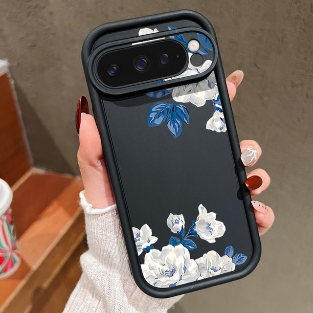 MOESOE Handyhülle mit weißem Blumenmuster für Google Pixel 10 9 8 Pro 7 Pro und weitere Modelle, stoßfeste weiche TPU Abdeckung, Farbe: Weiß - Bild 1