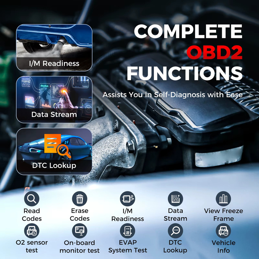 LAUNCH CRP123X V3.0 OBD2 Scanner Professionelles Diagnosegerät in Rot für alle Fahrzeuge mit 4-System-Diagnose sowie EPB, DPF, Öl-Reset, SAS und BMS Test - Bild 4