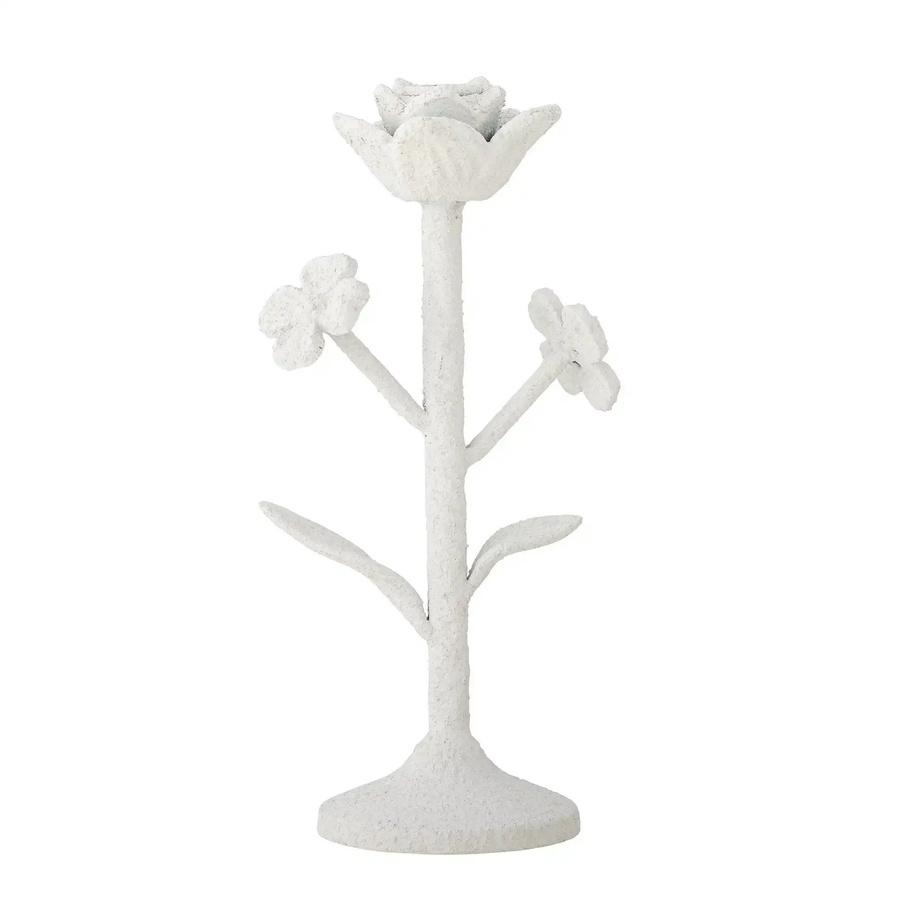 Bloomingville Kerzenhalter Ranin aus Metall in Weiß mit blumenähnlicher Silhouette, Höhe: 26 cm - Bild 1